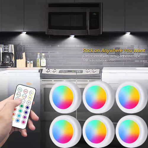 RGB LED-skåpbelysning med fjärrkontroll, batteridriven